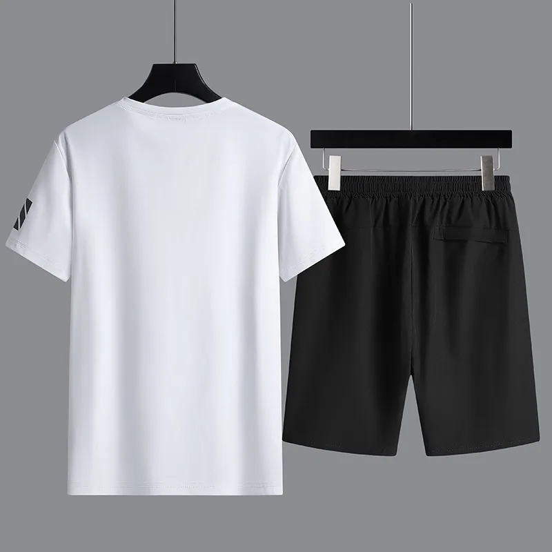 Men T-shirt Suit Shorts Tshirt Set Summer Fashion Loose Oversize Plus Size Short Sleeve Tshirt Men Clothing Tracksuit Sweatpants 4