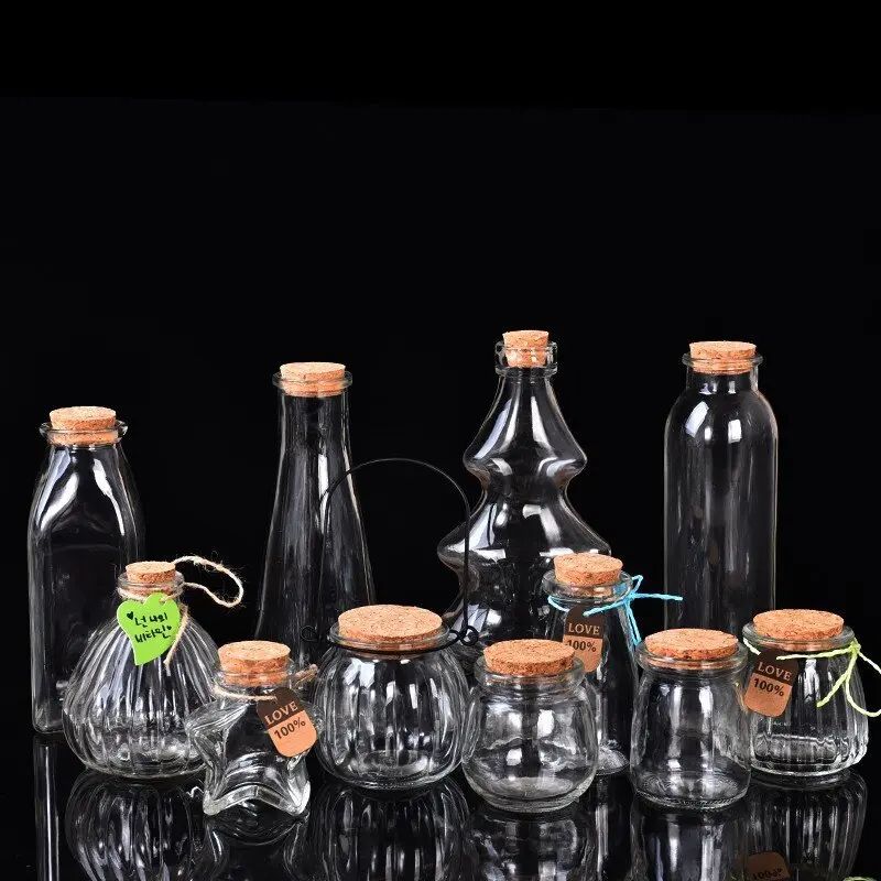 Multipurpose Glass Bottles Wishing Glass Jars Wishing Bottles with Corks Multipurpose with Corks