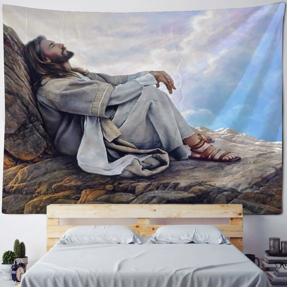 Tapestry decor Jesus illustration art tapestry wall hanging Wall Decoration Blanket
