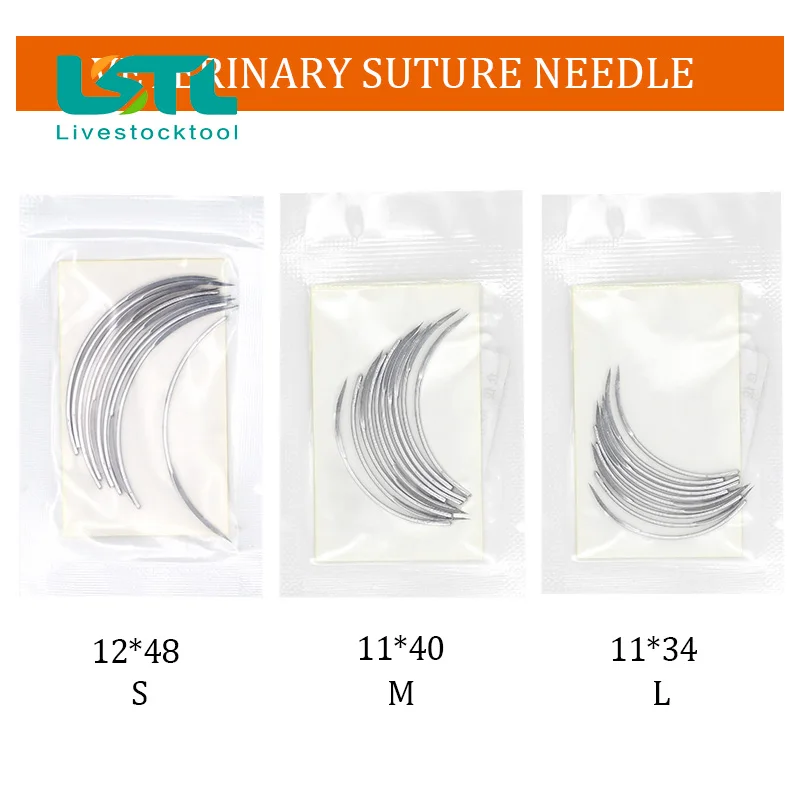 Veterinary Suture Needle Surgical Needle Pig Cattle Sheep Poultry Beast Medical Tool Veterinary Equipment Livestock Tools 10 Pcs veterinary needle