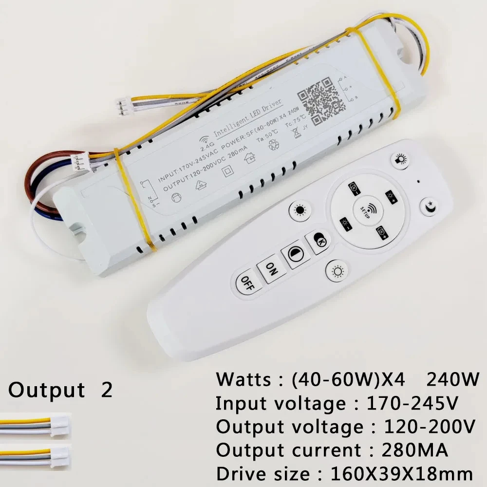 앱 제어 LED 드라이버, 원격 지능형 LED 변압기, 밝기 조절 가능, 색상 변경 가능 샹들리에, 2.4G, 12-24W, 40W, 80W, 120W, 360W