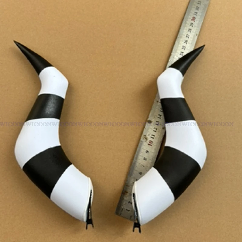 Anime Helluva Cosplay Boss Moxxie Cosplay Moxxie Horns Millie Prop Balck White Horns Bend Women Men Halloween Cosplay Prop 17