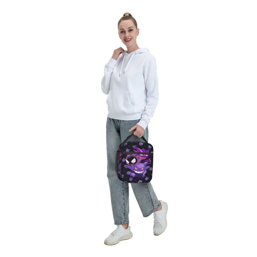 Gengar Lunchtasche, Büro-Lunchbox für Herren, Vintage-Grafik, Thermo-Tragetasche, Handtaschen, wasserdicht, tragbar, Kühltasche – Detail 8