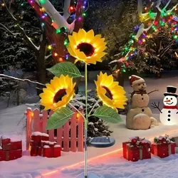 Solar - Powered Sunflower LED Lawn & Balcony Decorative Lamp (3 Sunflower 1Pack	)