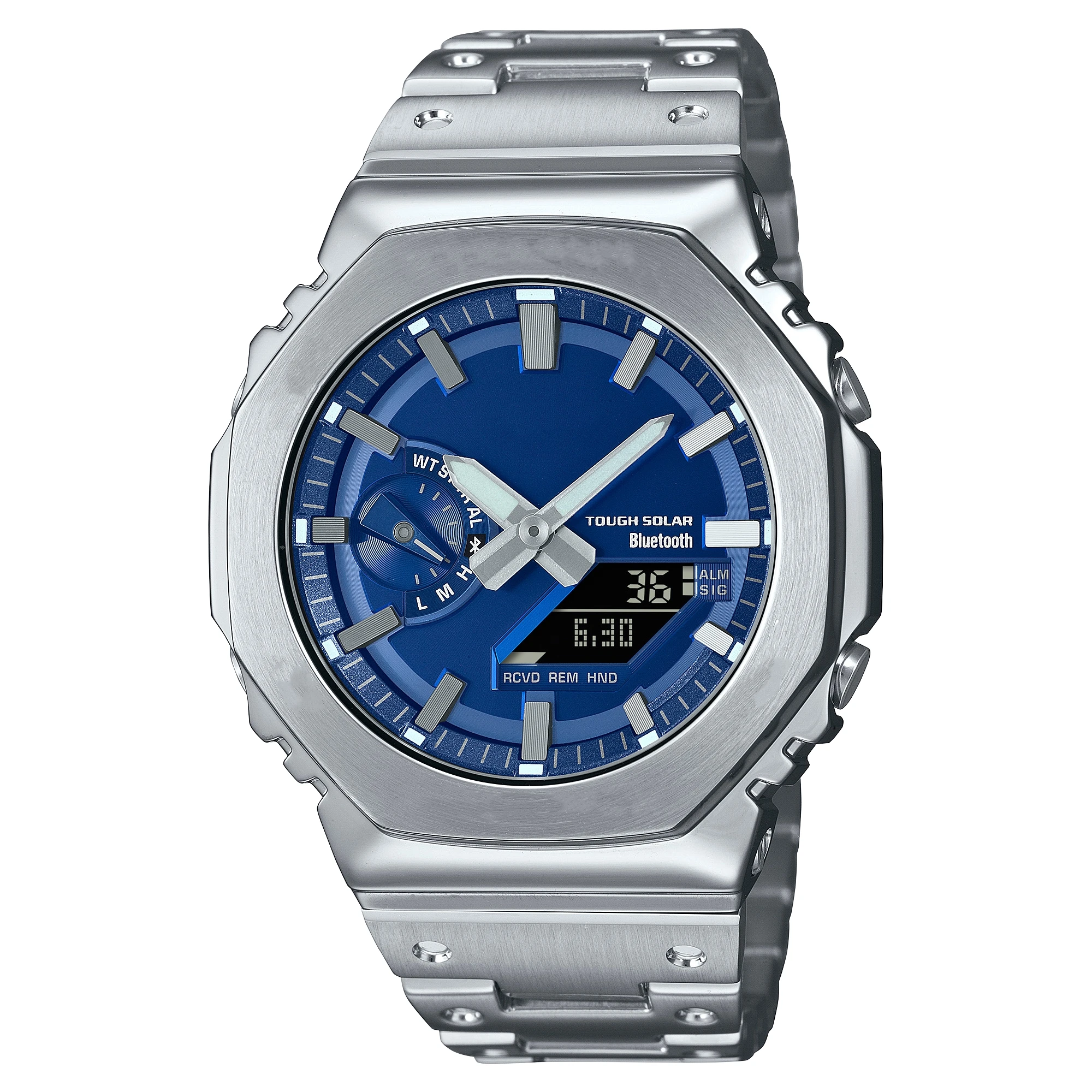 

Sports Quartz Digital Men's Watch 2100 Alloy Dial Full Function World Time LED Auto Hand Lifting Light GMB Oak Series