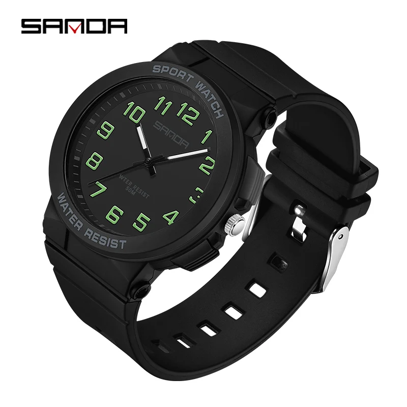 2023 Sanda 6123 Watch Hot Selling Electronic Men's Digital Outdoor Simple Nightlight Waterproof Youth Watch Wholesale