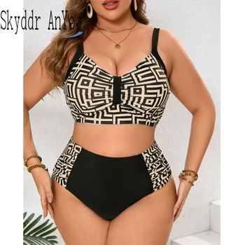 Womens 2025 Plus Size Sexy Bikini Set Two Pieces Swimsuits Beach Swimwear Bathing Suits