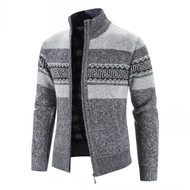 2024 New Men's Sweaters Autumn Winter Warm Cashmere Wool Zipper Cardigan Sweaters Man Casual Knitwear Sweatercoat Male Clothe 3