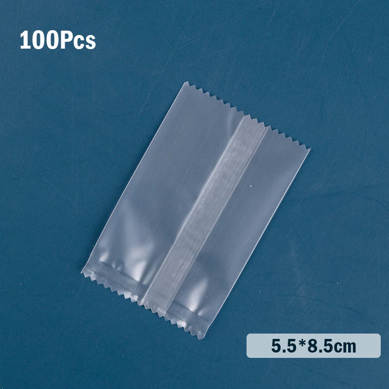 100Pcs Thicker Machine Seal Bags Clear Frosted Food Biscuit DIY Baking Cake Bag Decoration Gift Cookie Packing Flat Plastic Bag