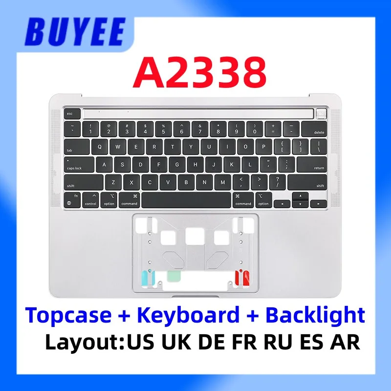 Genuine 95New A2338 Palmrest Per Macbook Pro 13.3 "M1 A2338 Topcase Tastiera Retroilluminazione Us Uk Spagnolo Francia Russo Arabo Tedesco