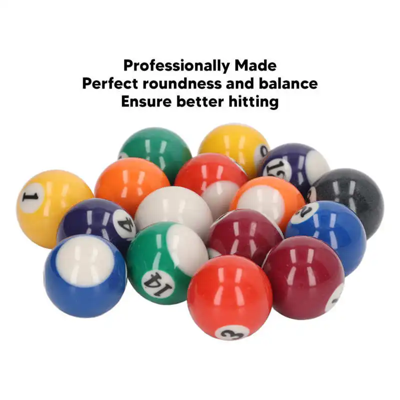 Billiard ball 16pcs 32mm38mm25mm mini billard balls impact resistant eco friendly resin small pool table ball set for kids game room