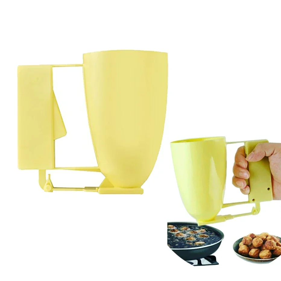 Basedidea Meatball Maker Cup Handle Baking Pastry Batter Dispenser Loqumat Al Kadey Device for Meatball Making