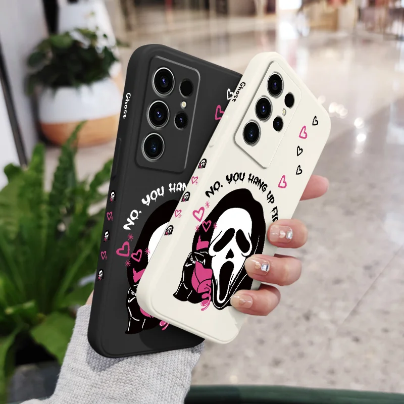 Elegant Ghost Design Phone Case with Telephone Motif
