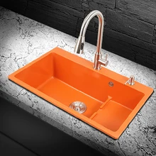 

Pipe Basket Kitchen Sink Stainless Steel Drain Mixer Taps Undermount Washing Sink Orange Cocina Accesorio Home Improvement