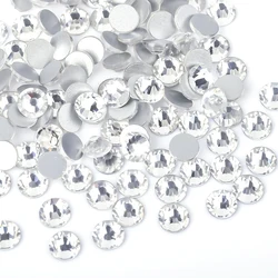 Premium Quality Crystal Glass Flatback Rhinestones for Nail Art and DIY Decorations (Crystal)
