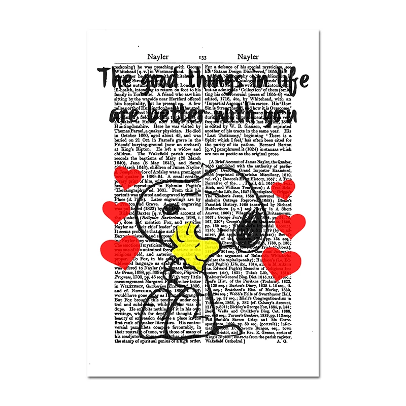 thumbnail image 1 of Póster de Charlie Brown y Snoopy, página de diccionario, arte de pared de dibujos animados, lienzo, pintura, impresión, imagen para niños, regalo, habitación, decoración del hogar, Cuadros, 1 of 5