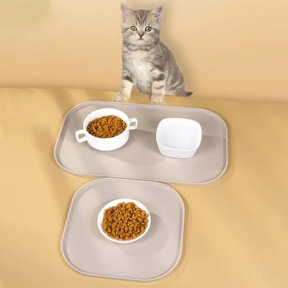 

Pet Dogs Placemat Waterproof Pet Feeding Mat with Raised Edges Anti-slip Design to Prevent Spills Keep for Food for Mess-free