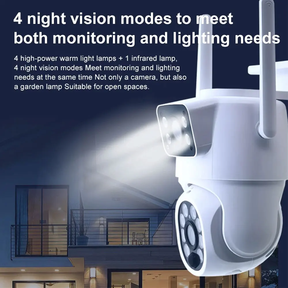 Wifi Camera Solar Camera Solar Security Camera Surveillance Camera Tuya Solar Camera WiFi Outdoor 10MP Dual Lens 4K Wireless Dual Screen PTZ Security Camera Low Power Battery Cam Motion Detection