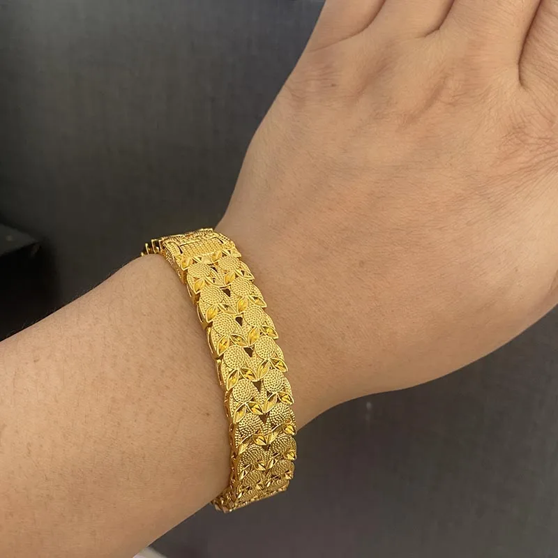 Gold Color Bracelets Ethiopian Middle East Dubai Bangles for Women Wedding Jewelry African Gifts 1pcs bangle bracelet