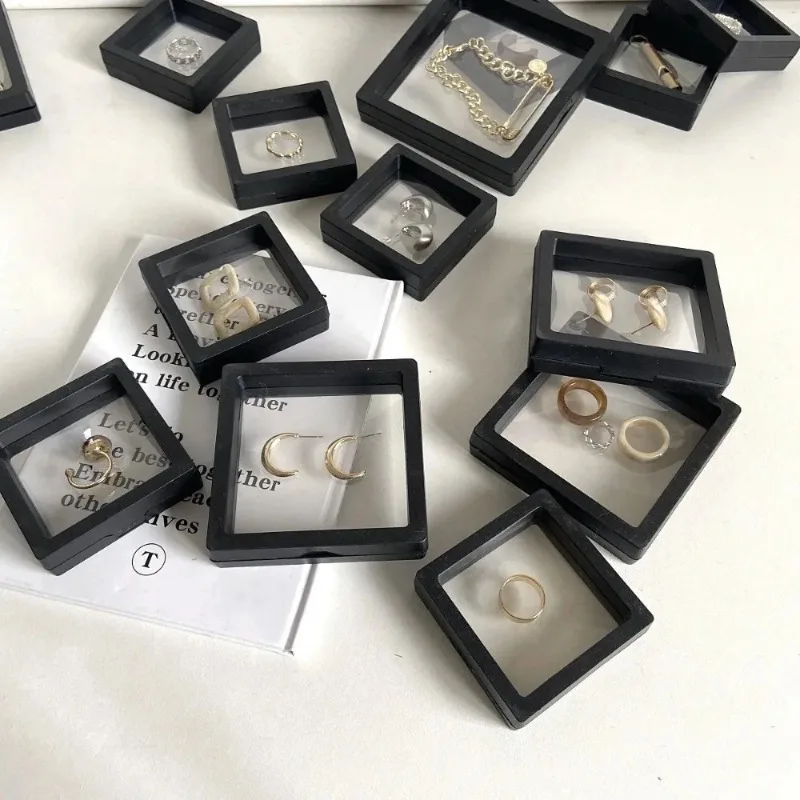 L/M/S Simple Film Suspension Box Transparent PE Film Jewelry Box Ins Style Earrings Necklace Storage Packaging Storage Container
