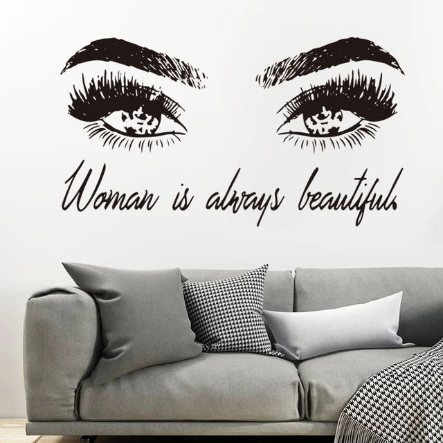 Fashion Girls Lash Brows Eyes Wall Stickers Living Room Decoration