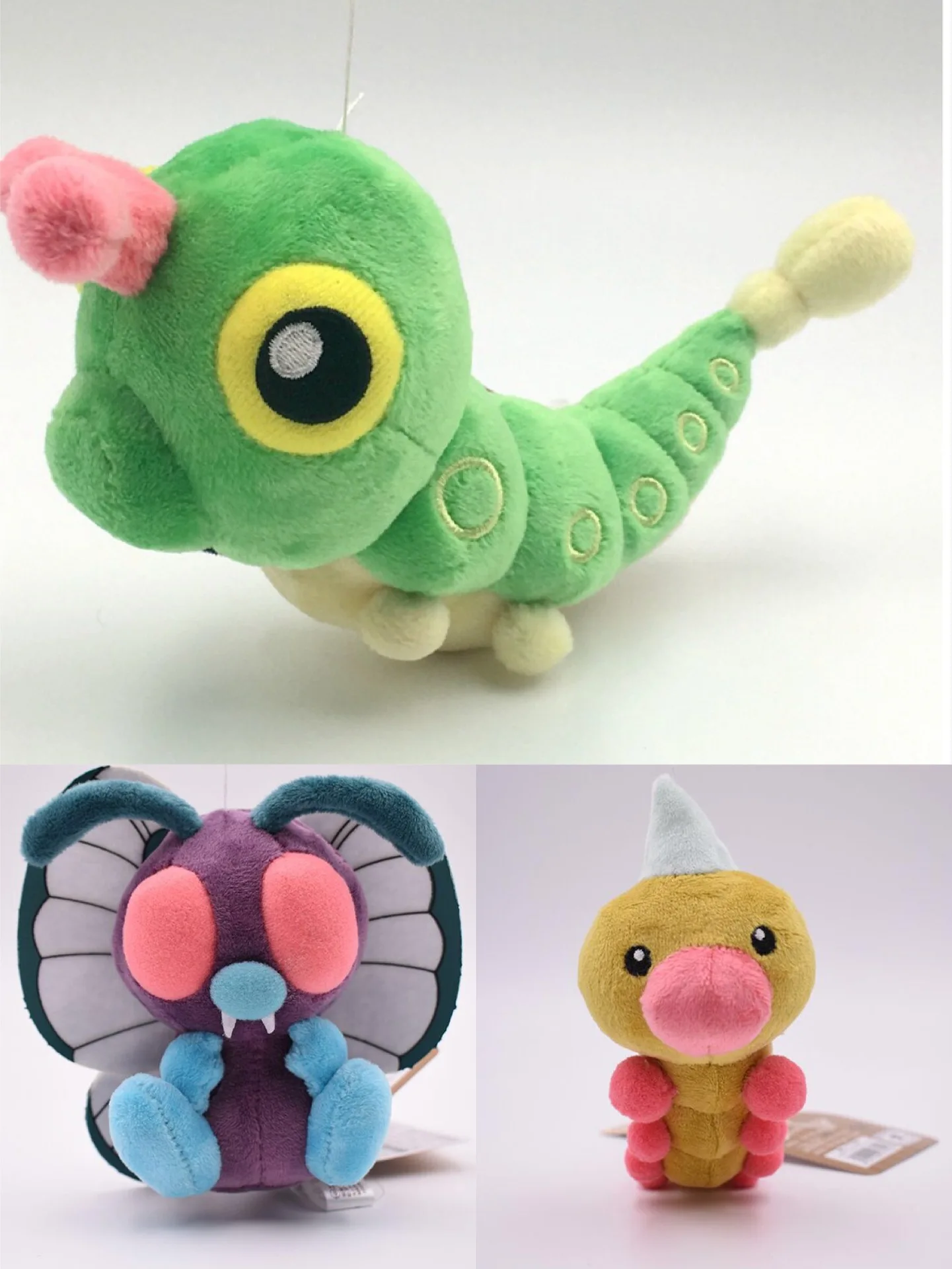 10pcs-lot-pokemon-anime-weedles-caterpies-butterfree-plush-toys-soft-stuffed-cartoon-doll-for-kids-birthday-gift