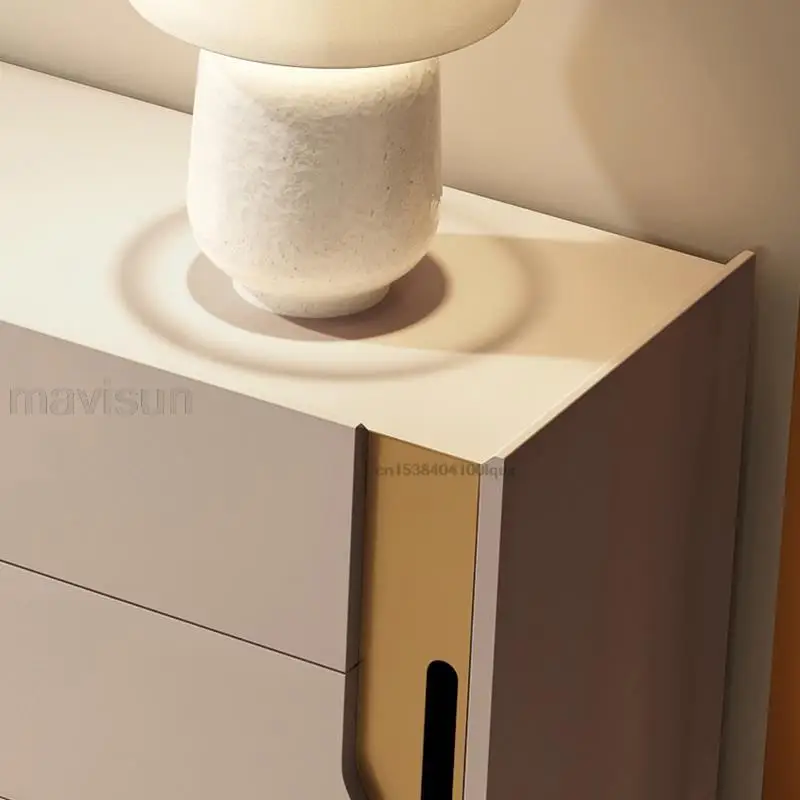 Modern American Sideboard Villa Living Room Solid Wood Chest Of Drawer Storage Side Cabinet High Quality White Wood Furniture