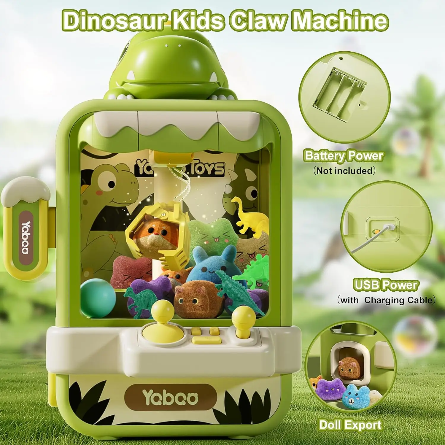 Dinosaur Claw Machine for Kids Electronic Catch Doll Game with Music Kids Vending Arcade Game Machine Birthday Gifts Toys 2