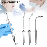 Seringues porte-amalgames dentaires à pointe courbée, double acier inoxydable, pour remplissage de cavités, dentisterie restauratrice, laboratoire 4