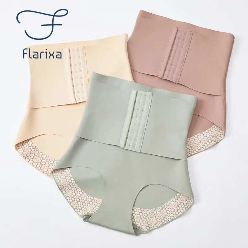 Flarixa 2 in 1 Hip Lift Flat Belly Women's Panties Body Shapewear Women Thin Waist Trainer Body Shaper Sculpting Corset waist trainer shapewear panties push up panties shapewear workout pants butt hip enhancer ice silk panties