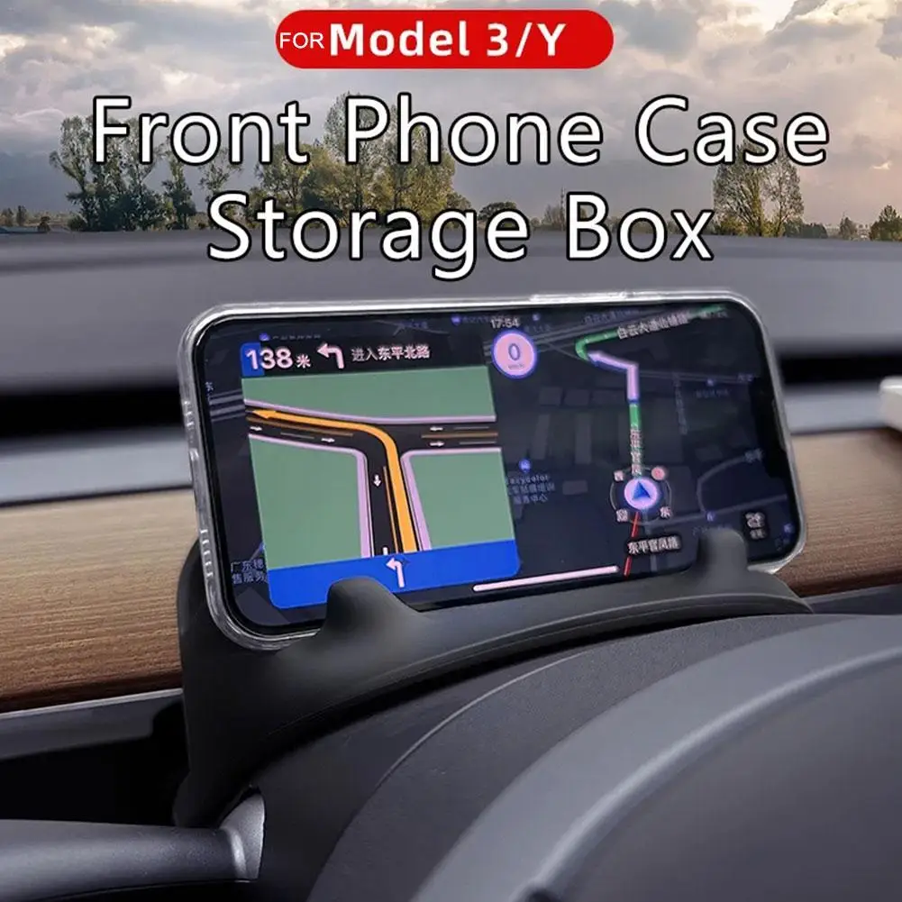 

Stow Pocket 2023 For Tesla Steering Wheel Front Storage Box Phone Holder For model Y Auto Interior Accessories