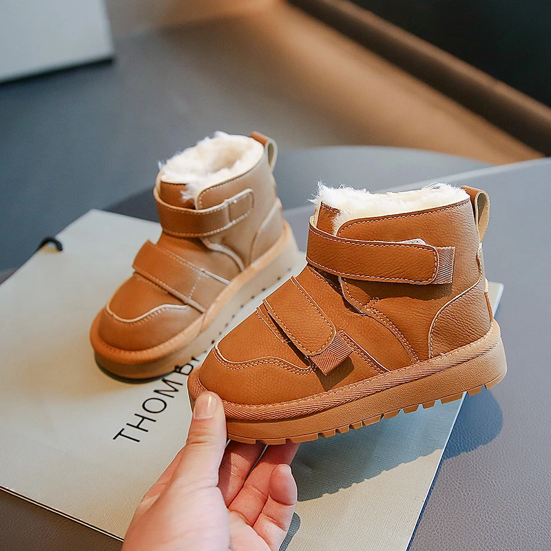 Warm Plush Kids Snow Boots Non Slip Lightweight Winter