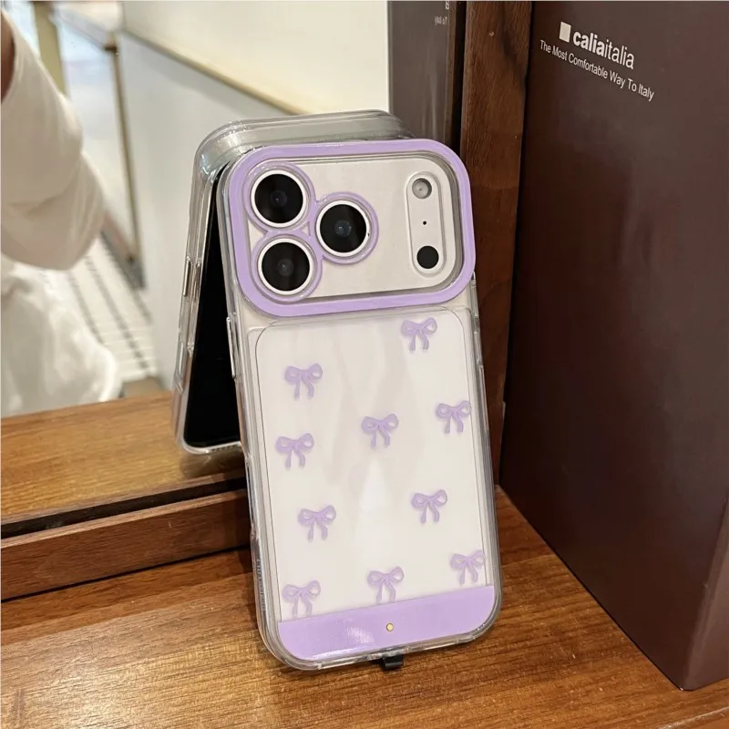 Luminous Flashing Bowknot Phone Case - Shockproof and Color-Changing