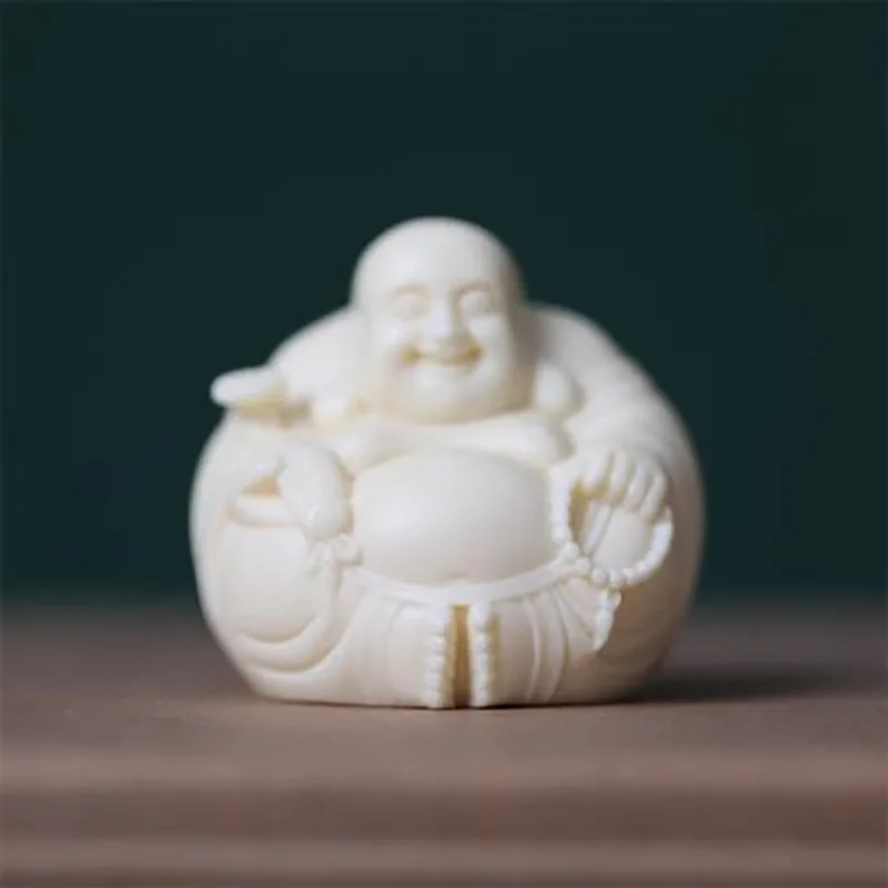 Mini Laughing Buddha Statue, Chinese Lucky Statue, Carved Exquisite Carving, Home Decoration Figurines