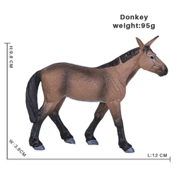 Wild Zoo Animal Action Figures Set - Includes Antelope, Giraffe, Panda, Pig, Elephant, and Tiger Figurines (Donkey)