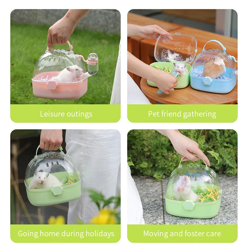 Pet Carrier Hamster Outdoor Carrier Cage Portable with Clear Large Flip Cover for Bird Carrying