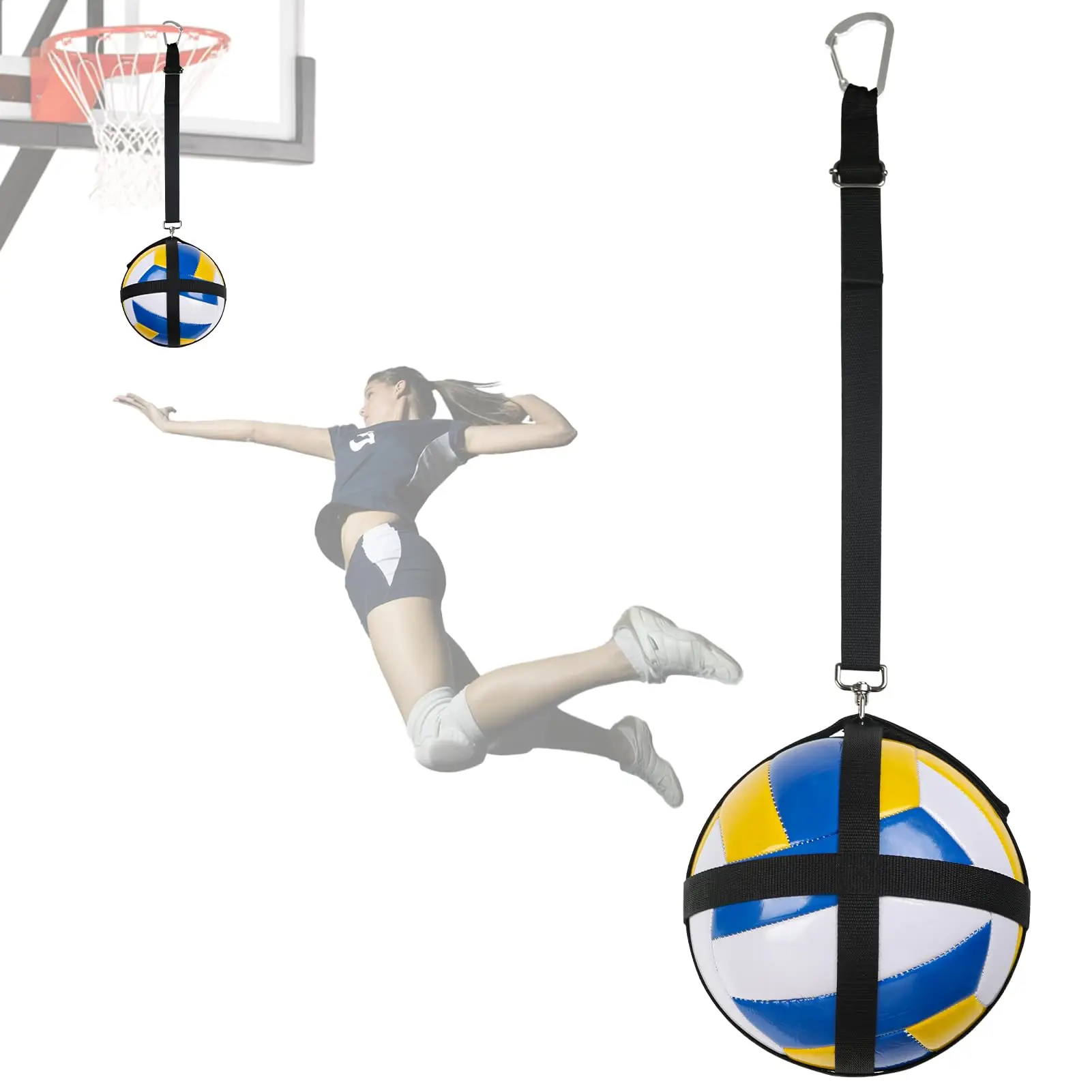 

Volleyball Spike Trainer System - Hitting Volleyball Training Equipment Assist - Solo Target Practice Jumping | Arm Swing Mechan