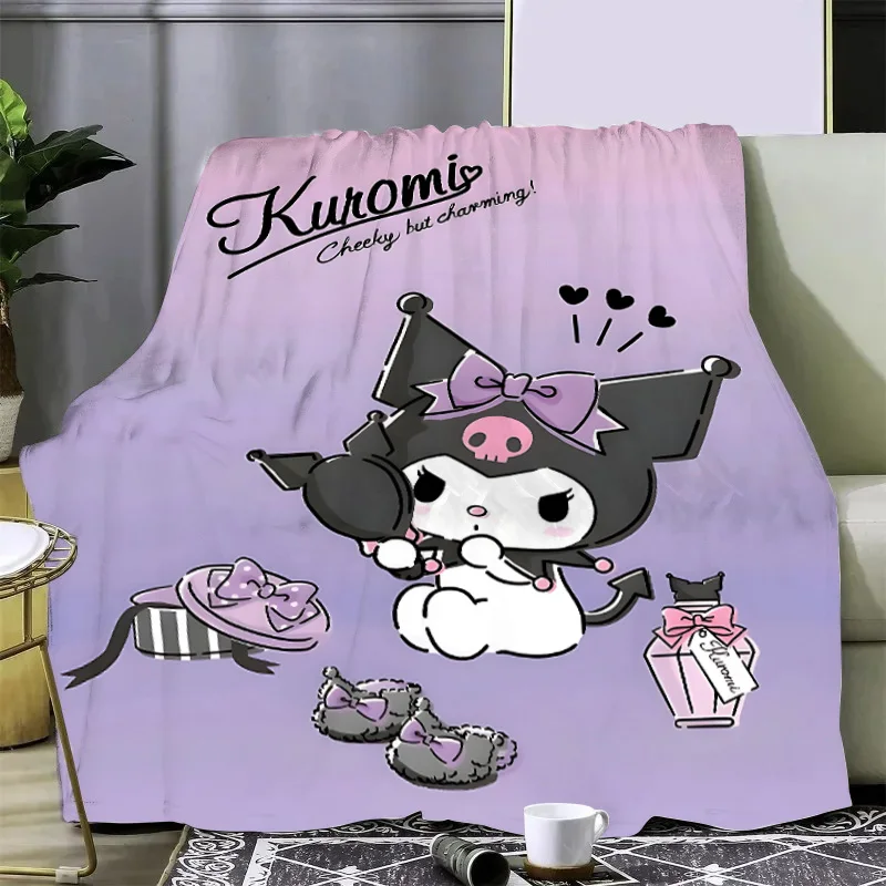 Sanrio Cute Cartoon Printed Blanket Picnic Blankets Warm Blanket Soft Comfortable K-KuromiS Blanket Home Travel Birthday Gift 2