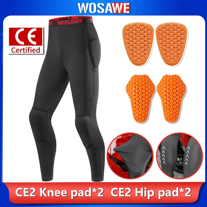 WOSAWE 여름 CE1/2 보호 기능 오토바이 레이싱 팬츠 남성용 모토크로스..