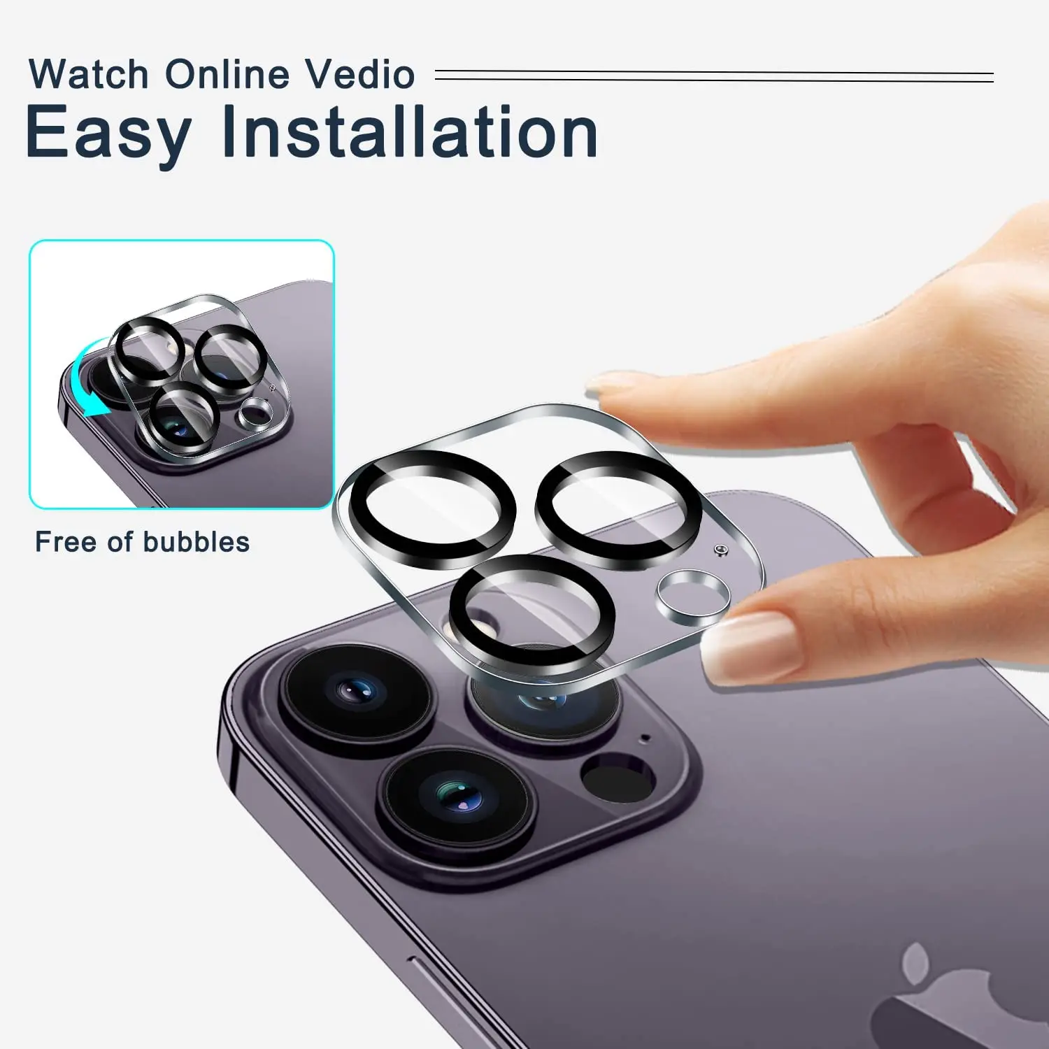 4-Pack Ultra HD Full Cover Camera Protector Glass - Enhanced Night Clarity
