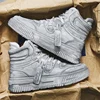 Retro Style Classic Men's Casual Walking Outdoor Vulcanized Large Size Solid Color Dirt Resistant Lace-up High Top Board Shoes 2