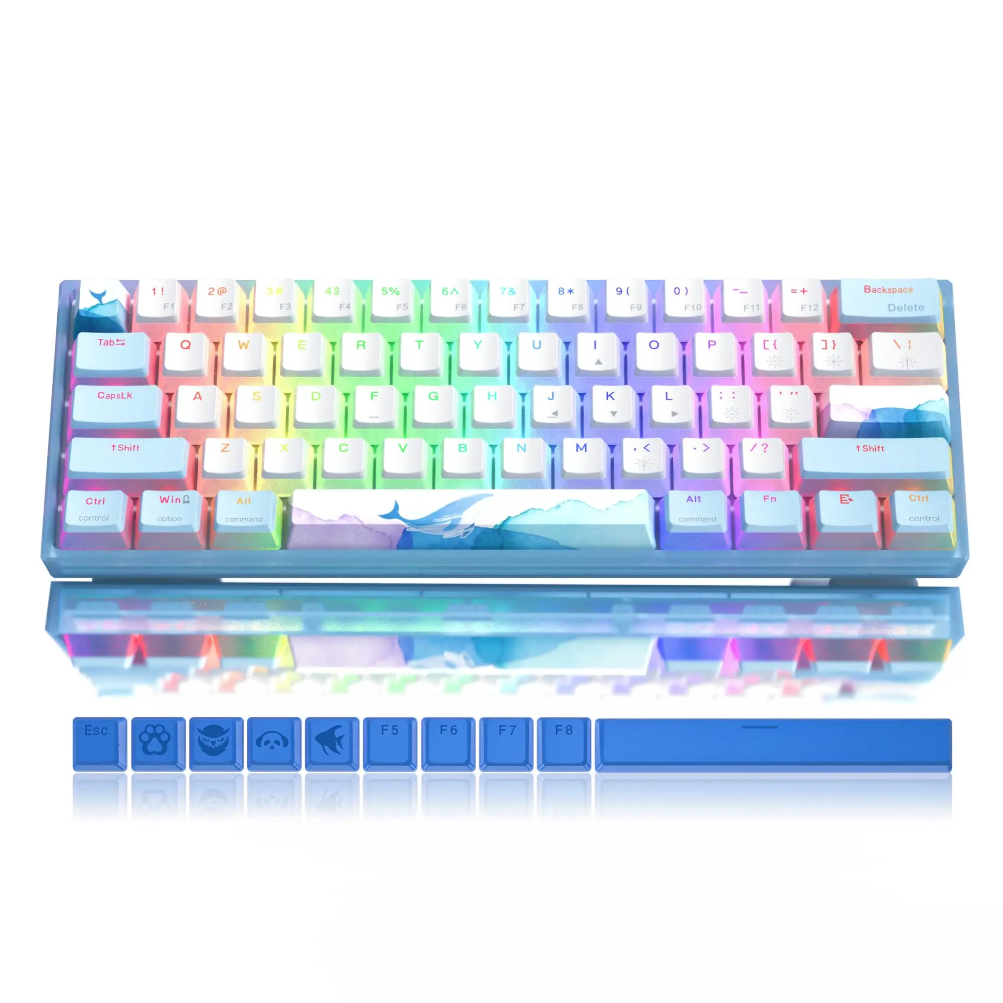 

Клавиатура womier WK61 Механическая игровая Проводная с подсветкой, RGB-подсветкой, 60%
