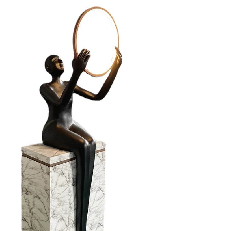 

YY Creative and Slightly Luxury Sitting Figure Sculpture Floor Lamp Decorative Humanoid Ornaments