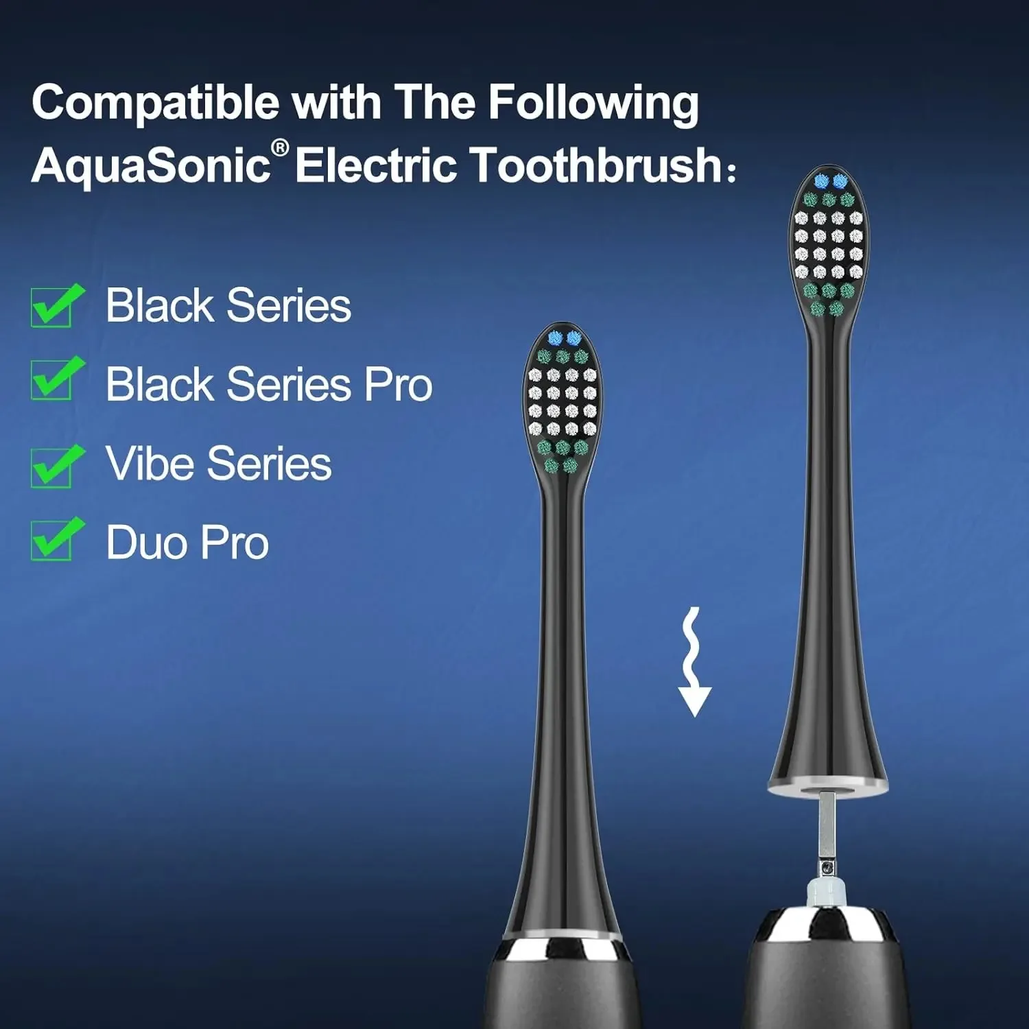 Replacement Toothbrush Heads for AquaSonic Black Series/Black Series Pro/ Vibe Series Electric Toothbrush Unisex Nozzle 4