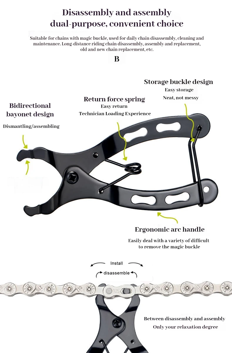 Fahrradketten-Schnallenzange, MTB-Fahrradkette, Schnellspanner, Entfernung der Magic Link-Klemme, Installationszange, Reparaturwerkzeuge für Rennradfahren – Detail 1