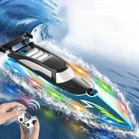 2.4Ghz RC Boat with LED Lights for Pools & Lakes, 30 Minutes Long Battery Life, High Speed Remote Control Boat Pool Toys 2