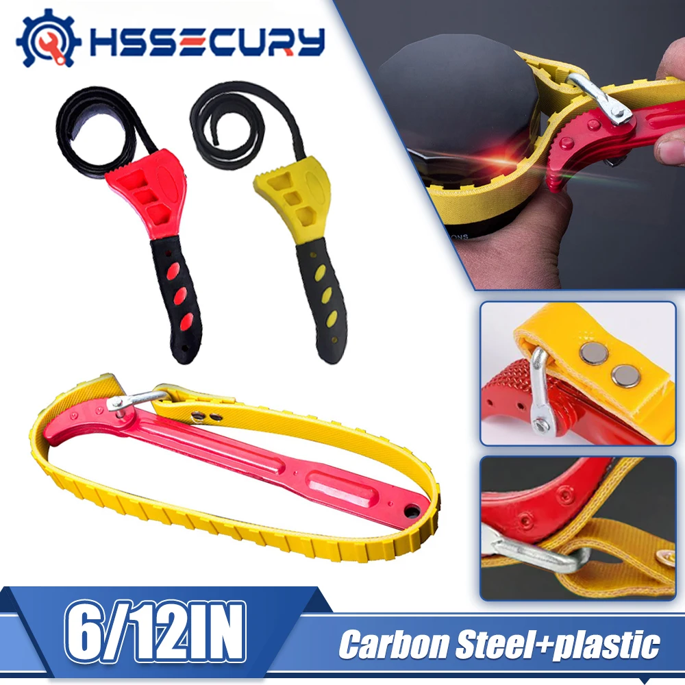 

Ременной ключ 6/12 дюймов, съемник масляного фильтра, ремешок, гаечный ключ, цепной ключ, Открыватель ремня, регулируемый инструмент для разборки картриджа