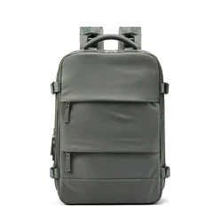 Women's Stylish Multi-Functional Backpack with USB Charging and Shoe Storage (Army green)