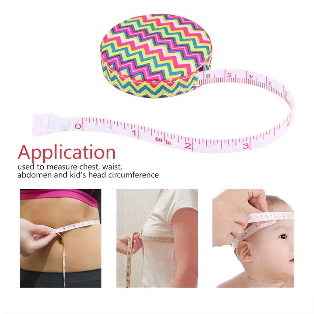 Body Tape Measure 150cm/60in Accurate Retractable Ruler Measuring Tape Soft Optional Color