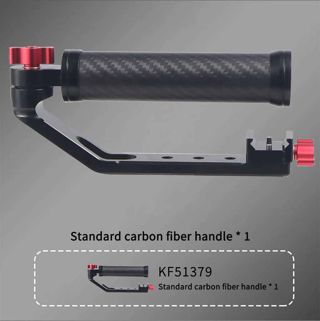 Kohlefaser Verstellbarer Seitengriff mit Klemme und Verschluss für DJI Ronin RS4 RS3 RS2 Pro Handheld Gimbal L-Halterung – Detail 12